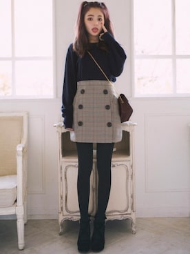「ボリュームニット」｜「アイテム（パンプス）」を使った、GRLグレイル_OFFICIALさん（レディース・158cm）の冬コーディネート
