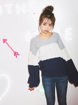 「GRL（グレイル）のアイテム（イヤリング）」を使った、GRLグレイル_OFFICIALさん（レディース・158cm）の冬コーディネート