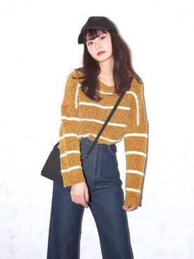「GRL（グレイル）のアイテム（キャップ）」を使った、GRLグレイル_OFFICIALさん（レディース・167cm）の冬コーディネート