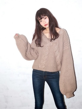 「GRL（グレイル）のアイテム（ピアス（両耳用））」を使った、GRLグレイル_OFFICIALさん（レディース・167cm）の冬コーディネート