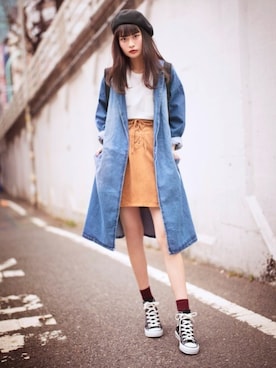 「GRL（グレイル）のアイテム（ハンチング/ベレー帽）」を使った、GRLグレイル_OFFICIALさん（レディース・167cm）の冬コーディネート