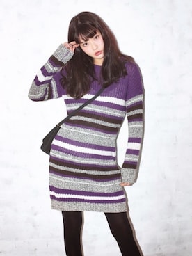 「アイテム（ワンピース、パープル系）」を使った、GRLグレイル_OFFICIALさん（レディース・167cm）の冬コーディネート