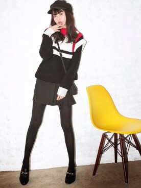 「GRL（グレイル）のアイテム（キャスケット）」を使った、GRLグレイル_OFFICIALさん（レディース・167cm）の冬コーディネート