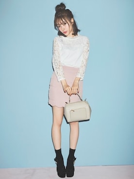 「GRL（グレイル）のアイテム（Tシャツ/カットソー）」を使った、GRLグレイル_OFFICIALさん（レディース・158cm）の冬コーディネート