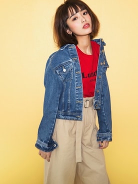 「GRL（グレイル）のアイテム（デニムジャケット）」を使った、GRLグレイル_OFFICIALさん（レディース・160cm）の春コーディネート