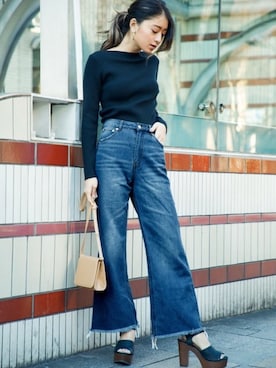 「ボートネック」｜GRLグレイル_OFFICIALさん（レディース・166cm）の春コーディネート