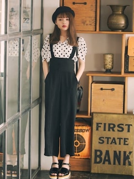 「GRL（グレイル）のアイテム（ハンチング/ベレー帽）」を使った、GRLグレイル_OFFICIALさん（レディース・158cm）の春コーディネート