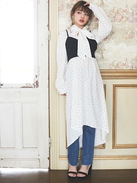 「GRL（グレイル）のアイテム（キャミソール）」を使った、GRLグレイル_OFFICIALさん（レディース・158cm）の春コーディネート