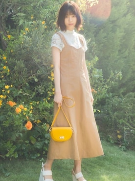 「GRL（グレイル）のアイテム（Tシャツ/カットソー）」を使った、GRLグレイル_OFFICIALさん（レディース・159cm）の春コーディネート