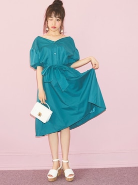 「Vネック」｜GRLグレイル_OFFICIALさん（レディース・158cm）の夏コーディネート