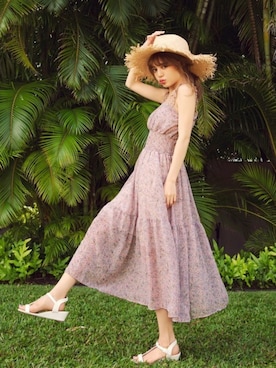 「GRL（グレイル）のアイテム（帽子）」を使った、GRLグレイル_OFFICIALさん（レディース・158cm）の夏コーディネート