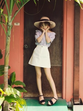 「GRL（グレイル）のアイテム（ピアス（両耳用））」を使った、GRLグレイル_OFFICIALさん（レディース・158cm）の夏コーディネート