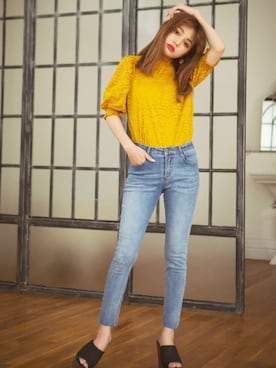 「GRL（グレイル）のアイテム（Tシャツ/カットソー）」を使った、GRLグレイル_OFFICIALさん（レディース・158cm）の夏コーディネート