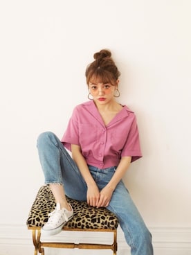 「アイテム（シャツ/ブラウス、ピンク系）」を使った、GRLグレイル_OFFICIALさん（レディース・158cm）の夏コーディネート