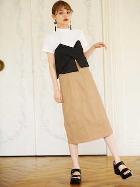 「ナロースカート」｜GRLグレイル_OFFICIALさん（レディース・158cm）の夏コーディネート