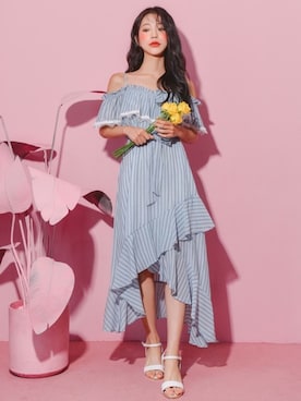 Grl グレイル の ウエストリボン付きフリルオフショルワンピース ワンピース Wear