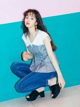 「GRL（グレイル）のアイテム（ピアス（両耳用））」を使った、GRLグレイル_OFFICIALさん（レディース・168cm）の夏コーディネート