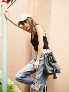 「GRL（グレイル）のアイテム（キャミソール）」を使った、GRLグレイル_OFFICIALさん（レディース・158cm）の夏コーディネート
