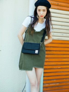 「GRL（グレイル）のアイテム（ハンチング/ベレー帽）」を使った、GRLグレイル_OFFICIALさん（レディース・168cm）の夏コーディネート