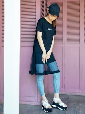 「GRL（グレイル）のアイテム（シャツワンピース）」を使った、GRLグレイル_OFFICIALさん（レディース・168cm）の夏コーディネート