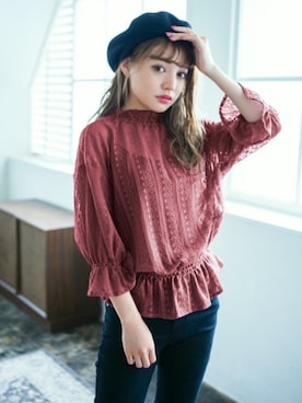 「GRL（グレイル）のアイテム（ハンチング/ベレー帽）」を使った、GRLグレイル_OFFICIALさん（レディース・158cm）の夏コーディネート
