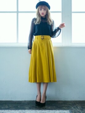 「GRL（グレイル）のアイテム（ハンチング/ベレー帽）」を使った、GRLグレイル_OFFICIALさん（レディース・158cm）の夏コーディネート