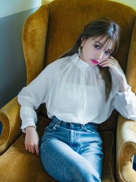 「GRL（グレイル）のアイテム（シャツ/ブラウス）」を使った、GRLグレイル_OFFICIALさん（レディース・158cm）の夏コーディネート