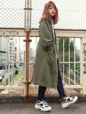 「GRL」｜「アイテム（ミリタリージャケット）」を使った、GRLグレイル_OFFICIALさん（レディース・158cm）の秋コーディネート