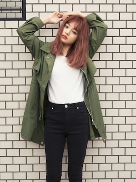 「GRL（グレイル）のアイテム（モッズコート）」を使った、GRLグレイル_OFFICIALさん（レディース・158cm）の秋コーディネート