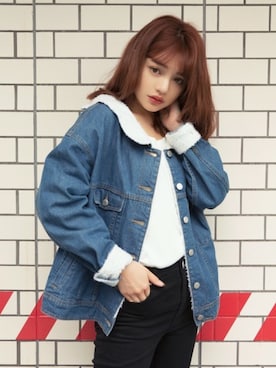 「GRL（グレイル）のアイテム（デニムジャケット）」を使った、GRLグレイル_OFFICIALさん（レディース・158cm）の秋コーディネート