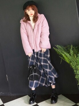 「GRL（グレイル）のアイテム（ハンチング/ベレー帽）」を使った、GRLグレイル_OFFICIALさん（レディース・158cm）の秋コーディネート