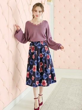 「アイテム（シューズ、パープル系）」を使った、GRLグレイル_OFFICIALさん（レディース・161cm）の秋コーディネート