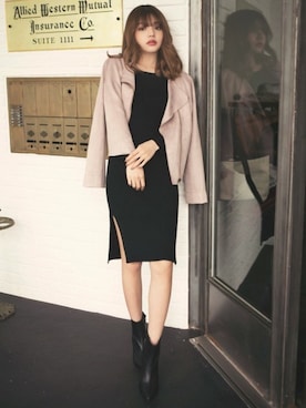 「GRL（グレイル）のアイテム（ピアス（両耳用））」を使った、GRLグレイル_OFFICIALさん（レディース・158cm）の冬コーディネート