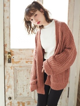 「ボリュームニット」｜「アイテム（アクセサリー）」を使った、GRLグレイル_OFFICIALさん（レディース・161cm）の冬コーディネート