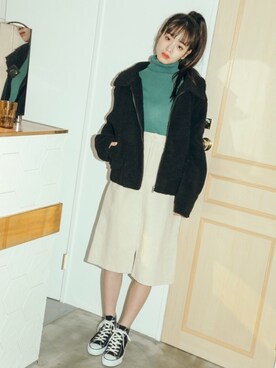「GRL（グレイル）のアイテム（その他アウター）」を使った、GRLグレイル_OFFICIALさん（レディース・168cm）の冬コーディネート