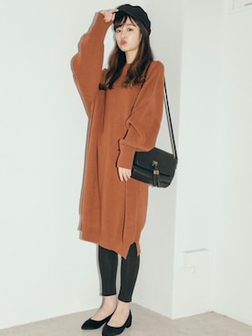 「GRL（グレイル）のアイテム（レッグウェア）」を使った、GRLグレイル_OFFICIALさん（レディース・168cm）の冬コーディネート