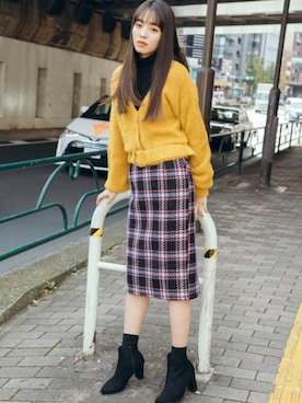 「グレイル」｜「アイテム（ブーツ）」を使った、GRLグレイル_OFFICIALさん（レディース・168cm）の冬コーディネート