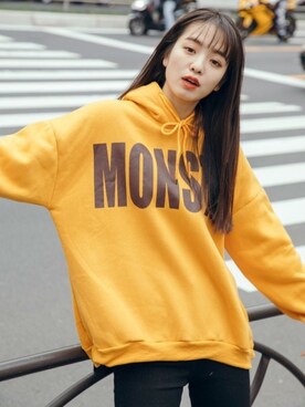 「GRL（グレイル）のアイテム（パーカー）」を使った、GRLグレイル_OFFICIALさん（レディース・168cm）の冬コーディネート