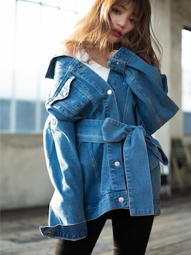 「GRL（グレイル）のアイテム（デニムジャケット）」を使った、GRLグレイル_OFFICIALさん（レディース・158cm）の冬コーディネート