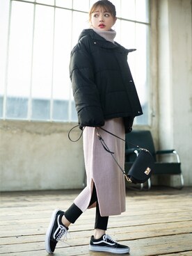 「GRL（グレイル）のアイテム（レッグウェア）」を使った、GRLグレイル_OFFICIALさん（レディース・158cm）の冬コーディネート