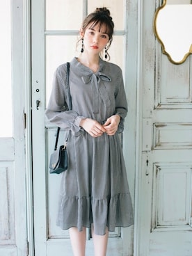 「ボウタイ」｜GRLグレイル_OFFICIALさん（レディース・161cm）の冬コーディネート