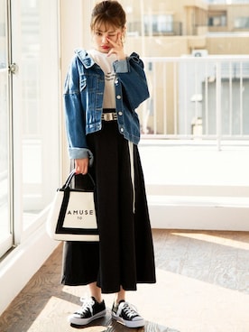 「GRL（グレイル）のアイテム（トートバッグ）」を使った、GRLグレイル_OFFICIALさん（レディース・158cm）の春コーディネート