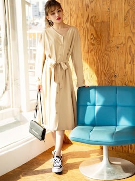 「GRL（グレイル）のアイテム（ピアス（両耳用））」を使った、GRLグレイル_OFFICIALさん（レディース・158cm）の春コーディネート