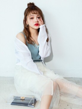 「GRL（グレイル）のアイテム（キャミソール）」を使った、GRLグレイル_OFFICIALさん（レディース・158cm）の春コーディネート