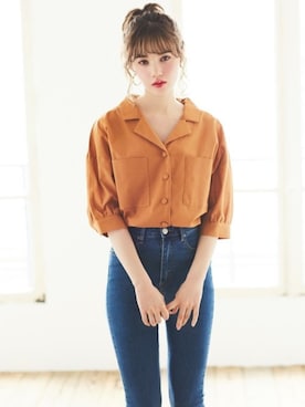 「GRL（グレイル）のアイテム（ピアス（両耳用））」を使った、GRLグレイル_OFFICIALさん（レディース・161cm）の春コーディネート