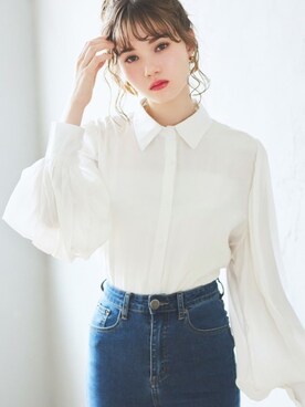 「GRL（グレイル）のアイテム（ピアス（両耳用））」を使った、GRLグレイル_OFFICIALさん（レディース・161cm）の春コーディネート