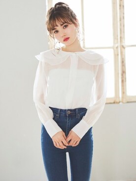 「GRL（グレイル）のアイテム（ピアス（両耳用））」を使った、GRLグレイル_OFFICIALさん（レディース・161cm）の春コーディネート