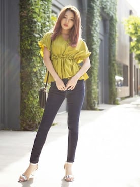 「GRL（グレイル）のアイテム（ピアス（両耳用））」を使った、GRLグレイル_OFFICIALさん（レディース・158cm）の春コーディネート