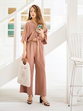 「クリアサンダル」｜「アイテム（セットアップ）」を使った、GRLグレイル_OFFICIALさん（レディース・158cm）の夏コーディネート