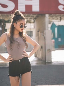 「GRL（グレイル）のアイテム（ピアス（両耳用））」を使った、GRLグレイル_OFFICIALさん（レディース・166cm）の夏コーディネート